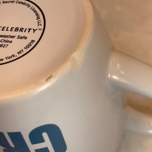 Secret Celebrity I Run To Burn Off The Crazy 16 Ounce Blue Lettering White Mug - Picture 5 of 6